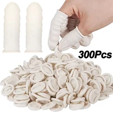 100/300PCS Disposable Finger Cover Latex Non-slip Dustproof Gloves Workplace Safety Rubber Finger Cots Sets Non-toxic Nail Tool