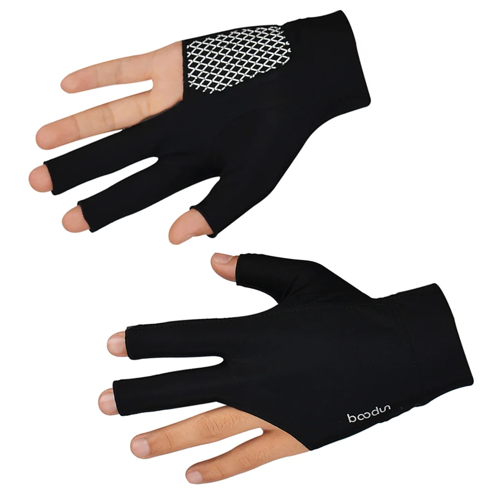 

Billiard Glove 3 Fingers Show Anti- Elastic Shooters Quick- Dry Breathable Glove for Men Billiard Game