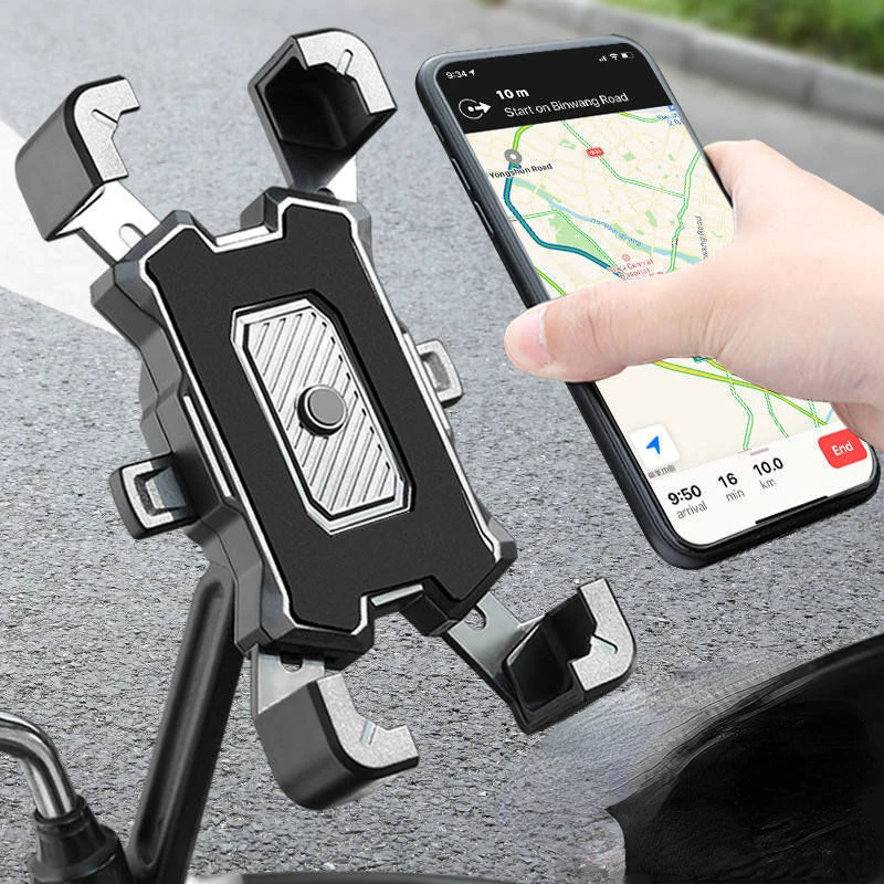 

Крепление для телефона на мотоцикл, держатель для телефона на велосипед, зажим для зеркала заднего вида на руль для велосипеда, скутера для IPhone, более 4,8-6,8 дюймов