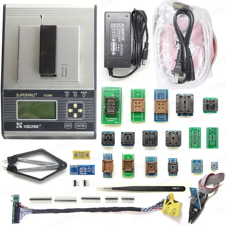 XELTEK SuperPro 6100N EEPROM IC Device Universal IC Chips programmer + 20 Adapters & EDID code
XELTEK SuperPro 6100N EEPROM IC Device Universal IC Chips programmer + 20 Adapters & EDID code
