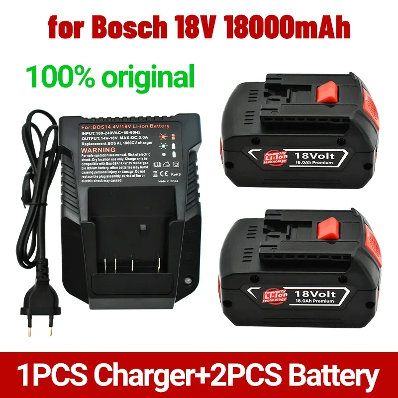 NEW 18V Battery 18.0Ah for Bosch Electric Drill 18V Rechargeable Li-ion Battery BAT609, BAT609G, BAT618, BAT618G, BAT614+Charger
NEW 18V Battery 18.0Ah for Bosch Electric Drill 18V Rechargeable Li-ion Battery BAT609, BAT609G, BAT618, BAT618G, BAT614+Charger