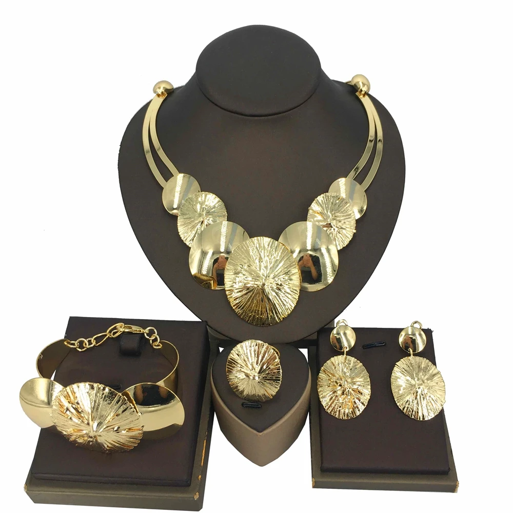 Yuminglai Gold Color Dubai Jewelry Sets for Women African Luxury Jewelries Brazilian Gold Jewelry Sets FHK15783
Yuminglai Gold Color Dubai Jewelry Sets for Women African Luxury Jewelries Brazilian Gold Jewelry Sets FHK15783