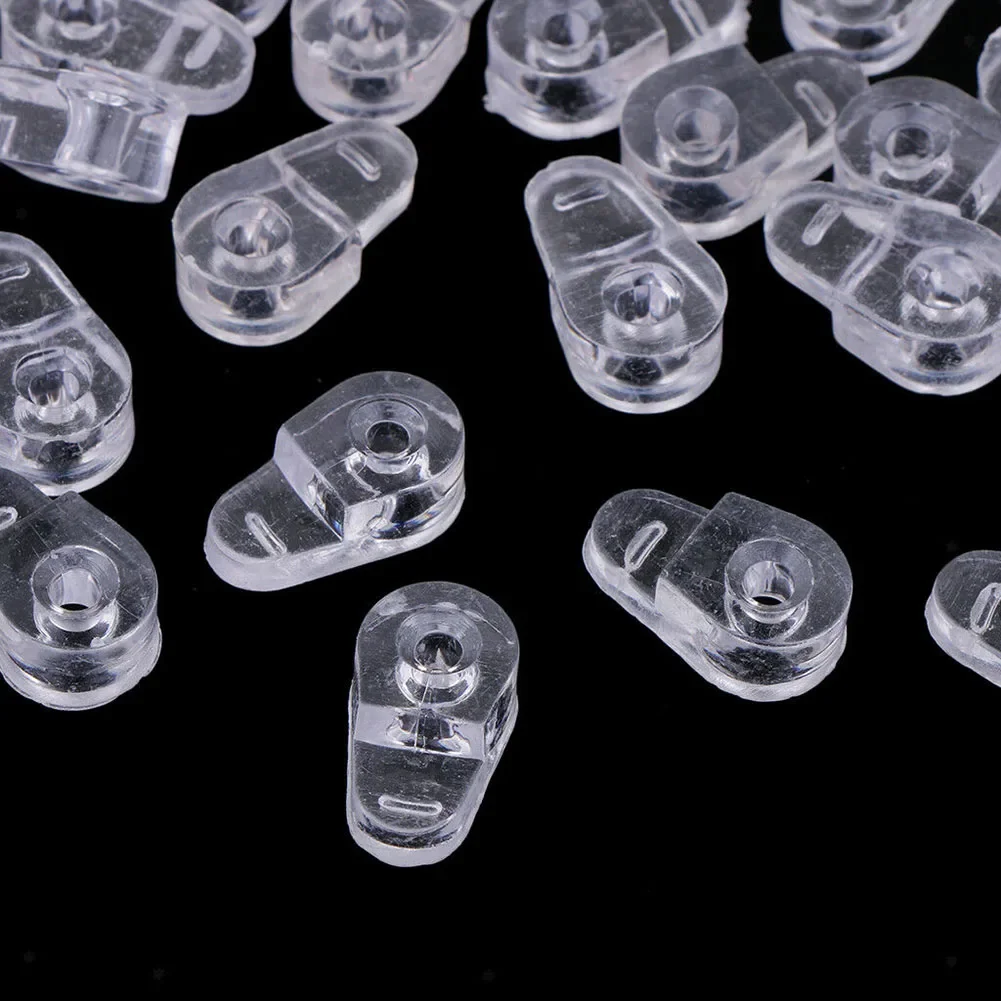 

100PCS Plastic Glass Retainer Transparent Mirror Cabinet Fix Clips --M25