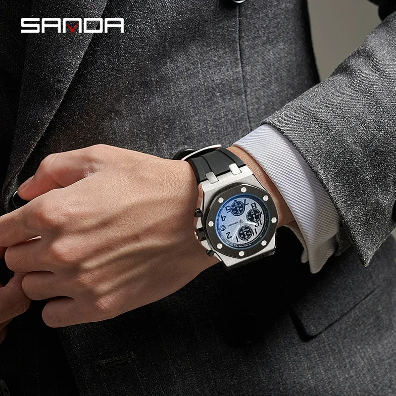 Needle Quartz Watch Fashion Trend Multifunctional Timing Calendar Digital Watch SADNA 7029 New Nightlight Three Eyes Six Needle
Needle Quartz Watch Fashion Trend Multifunctional Timing Calendar Digital Watch SADNA 7029 New Nightlight Three Eyes Six Needle