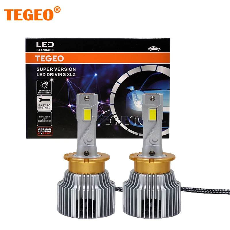 

2PCS 2023 TEGEO GERMAN LIGHT EXPERT D1S LED Headlights Canbus 120W 20000LM D2S D3S D4S LED Canbus Turbo White CSP Plug and Play