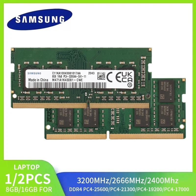 

Samsung Laptop RAM DDR4 8GB 3200MHz 16GB 2666Mhz 2400MHz 4GB 2133MHz RAM SODIMM Laptop Memory PC4 2133P 2400T 2666V 3200AA