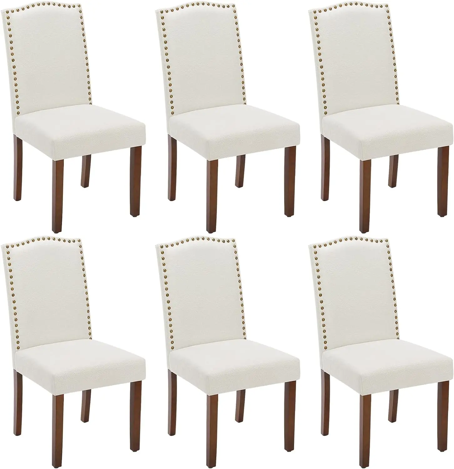 DUMOS Dining Chairs Set of 6, Fabric Dining Room Chairs, Upholstered Parsons Chairs with Nailhead Trim and Wood Legs,
DUMOS Dining Chairs Set of 6, Fabric Dining Room Chairs, Upholstered Parsons Chairs with Nailhead Trim and Wood Legs,