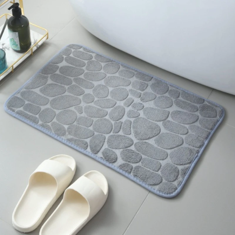 

Mat Non-slip Carpets Cobblestone Embossed Bathroom Bath In Wash Basin Bathtub Side Floor Rug Shower Room Doormat Memory Foam