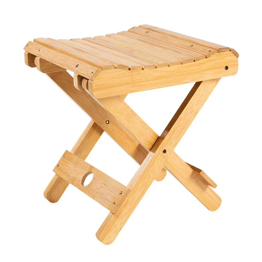 

Бамбуковый складной стул, портативный маленький Многофункциональный низкий стул, уличный рыболовный стул из массива дерева, маленький бытовой, 1 шт.