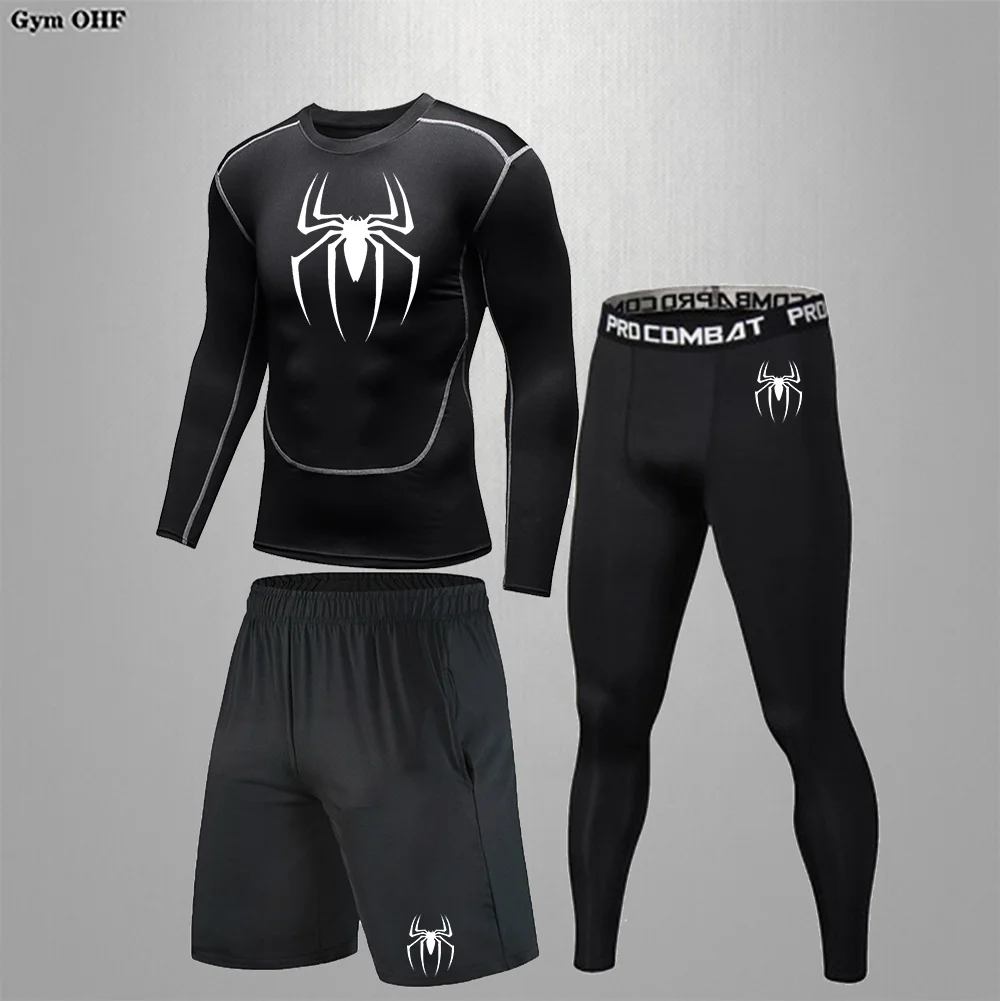 

Rashguard Running Tracksuit Men's Compression Set Men Sportswear Gym Fitness Suits Training Jogging Sport Tights Clothing ﻿