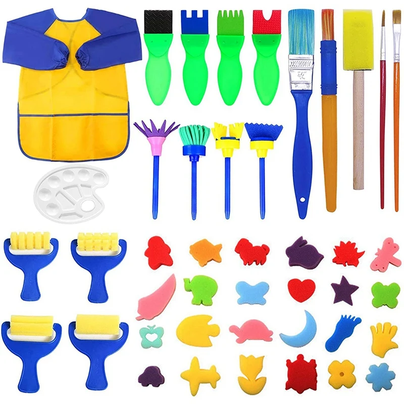 Sponge Paint Brushes Kits, 43 Pcs Kids Painting Brushes Drawing Tools Kits, DIY Paint Sets For Kids Arts And Crafts
Sponge Paint Brushes Kits, 43 Pcs Kids Painting Brushes Drawing Tools Kits, DIY Paint Sets For Kids Arts And Crafts