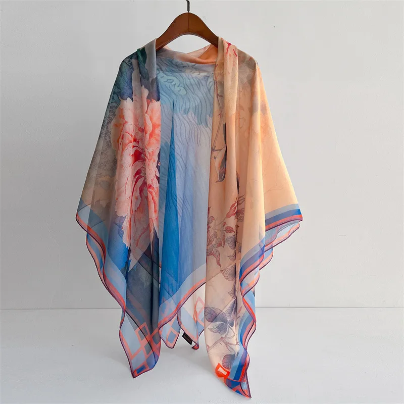 140cm Luxury Brand silk Scarf for Women Fashion square Spring Big Summer Sunscreen Wraps Lady Headband Shawls Hijab Foulard
140cm Luxury Brand silk Scarf for Women Fashion square Spring Big Summer Sunscreen Wraps Lady Headband Shawls Hijab Foulard