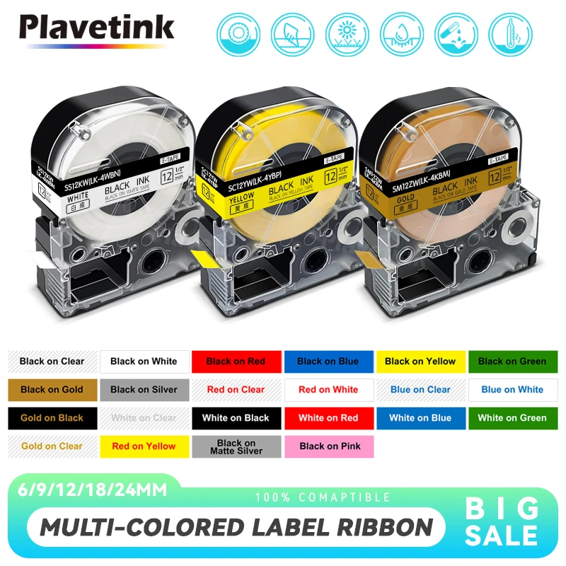 12mm 1pcs Multicolor SS12KW SC12YW SC12RW SD12K ST12KW Label Tapes for Epson Label Printer for KingJim label maker LW-300 LW400
12mm 1pcs Multicolor SS12KW SC12YW SC12RW SD12K ST12KW Label Tapes for Epson Label Printer for KingJim label maker LW-300 LW400