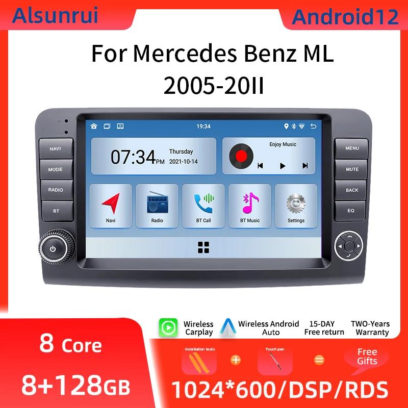 

Автомагнитола 4G Carplay 2Din Android 12 для Mercedes Benz M CLASS ML W164 X164 ML350 ML300 GL500 ML320 ML280 GL350 GL450 мультимедиа