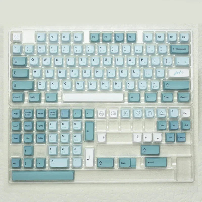

Колпачок для клавиш Gmk Iceberg, 125 клавиш, Xda, профиль, Pbt, краситель, Sub, колпачок для клавиш под заказ, голубой, белый, для механической клавиатуры, переключатель Mx Girl, подарки