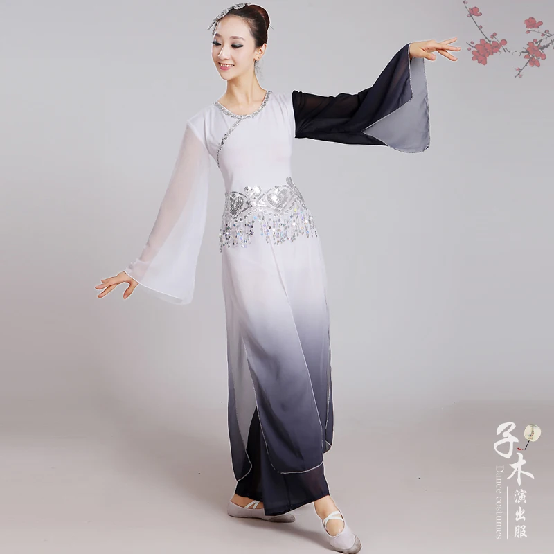 

Chinese Folk Dance Classical Dance Costumes Women Water sleeve Performance Clothing Girls Long Sleeve Yangko Dance Costumes