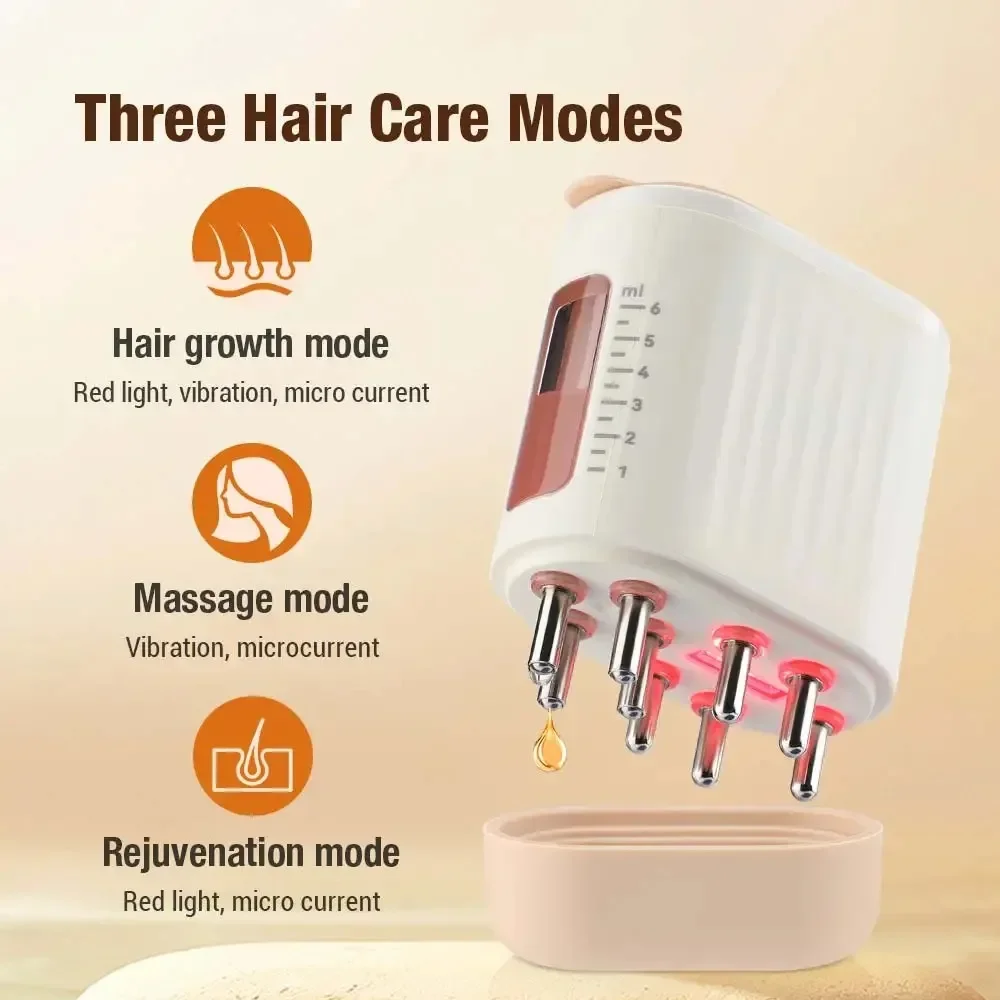 

EMS Microcurrent Head Scalp Massager Hair Nourishing Applicator Vibration Head Massage Combs 625nm Light Therapy Hair Growth New