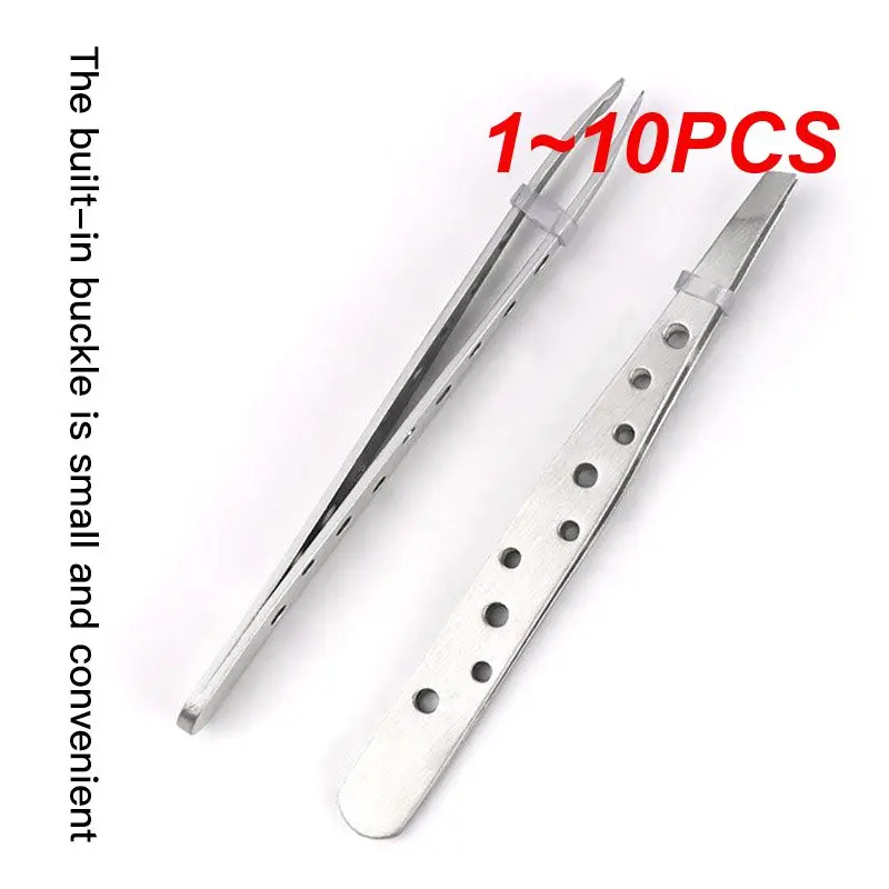 

1~10PCS Hole Eyebrow Clip Stainless Steel Oblique Mouth Eyebrow Clip Sanding Eyebrow Trimming Tweezers Eyebrow Pliers Make Up