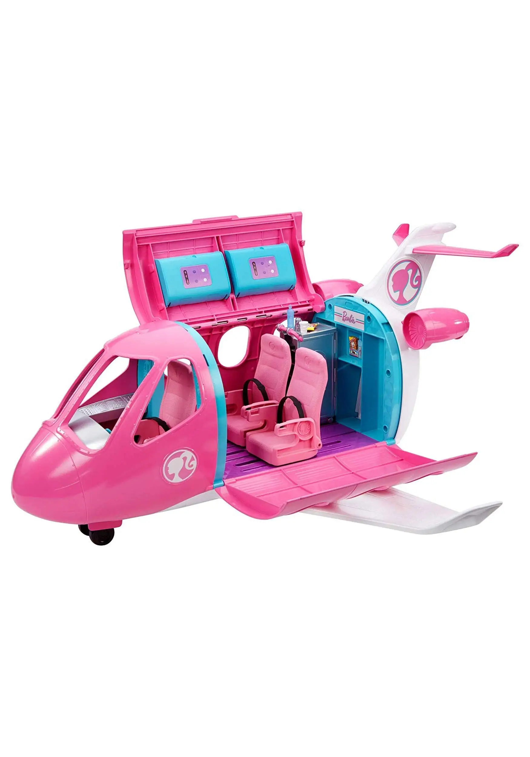 

Barbie Airplane Playset, Dreamplane with 15+ Accessories Including Puppy, Snack Cart, Reclining Seats and More