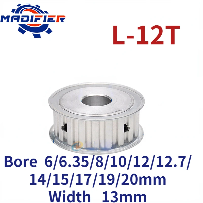 AF type 12 Teeth two-sided flat L Timing pulley hole 6/6.35/8/10/12/12.7/14/15/17/19/20mm for Width 13mm
AF type 12 Teeth two-sided flat L Timing pulley hole 6/6.35/8/10/12/12.7/14/15/17/19/20mm for Width 13mm