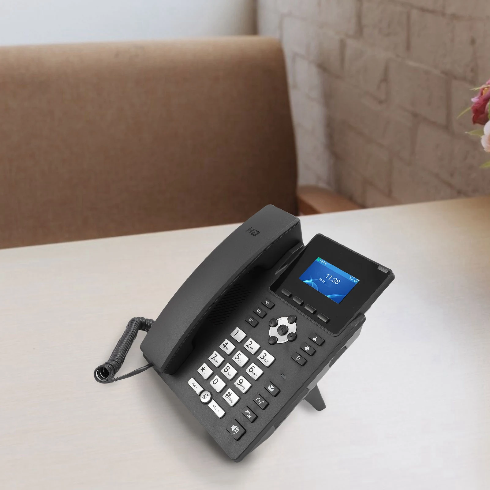 S46072c6c63a249c1ba7e8448c251fd12W IP Phone Business IP Phone IP Phone VoIP Accounts 2.4 Inch Color Display Dual Port Gigabit Ethernet Desktop Business Media Phone