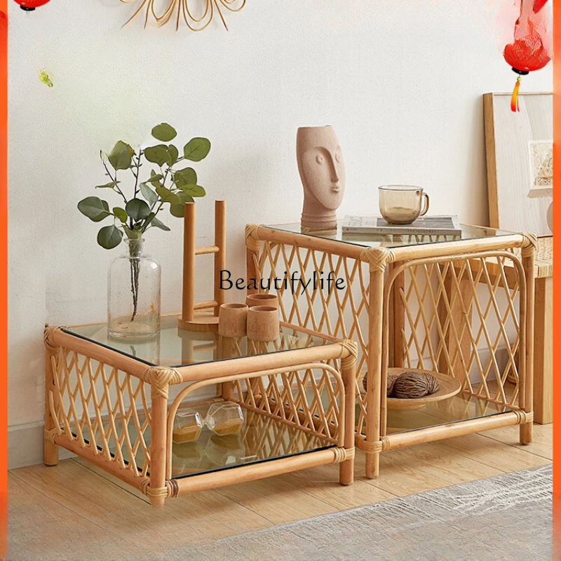 Rattan Bay Window Square Table Japanese Style Small Apartment Nordic Simple Square Coffee Table
Rattan Bay Window Square Table Japanese Style Small Apartment Nordic Simple Square Coffee Table
