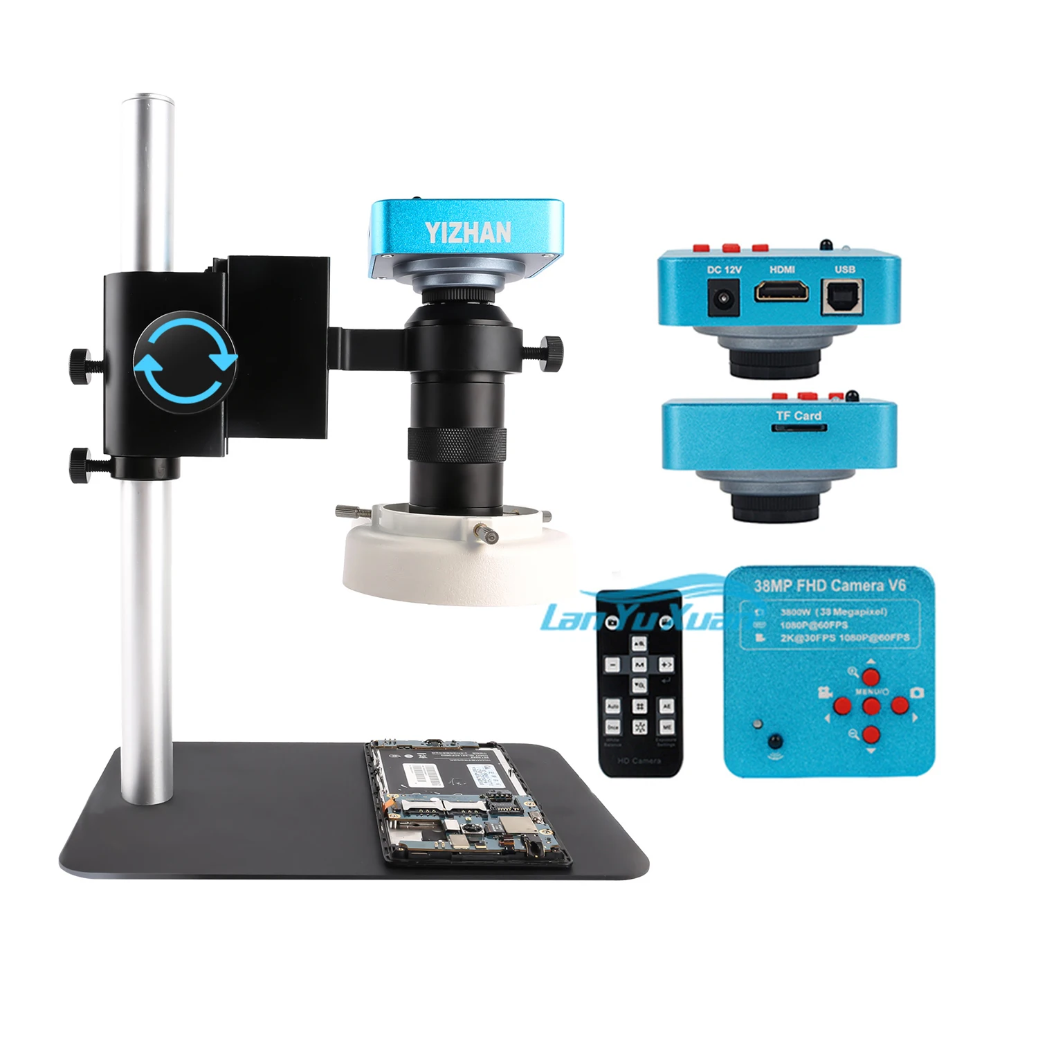 Video Microscope 38MP USB Industrial 1080P 60FPS 130X C-mount Lens LED Light for Repair Soldering Chip
Video Microscope 38MP USB Industrial 1080P 60FPS 130X C-mount Lens LED Light for Repair Soldering Chip