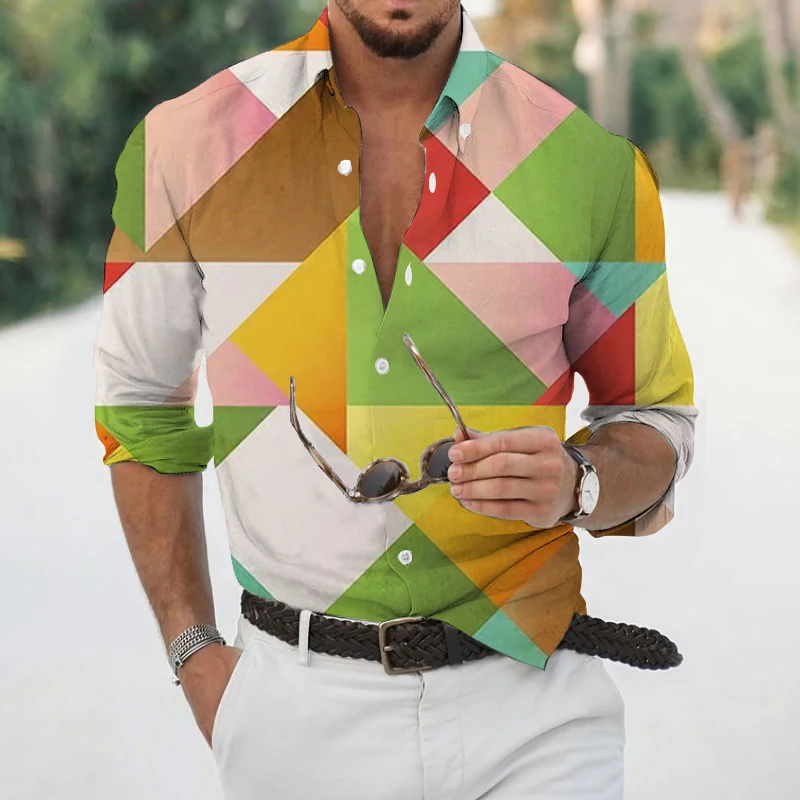 2022 Spring Autumn Men Shits Abstract Geometric 3D Printed Hawaiian Button Long Sleeve Beach Office Streetwear Dress Shirts Men
2022 Spring Autumn Men Shits Abstract Geometric 3D Printed Hawaiian Button Long Sleeve Beach Office Streetwear Dress Shirts Men