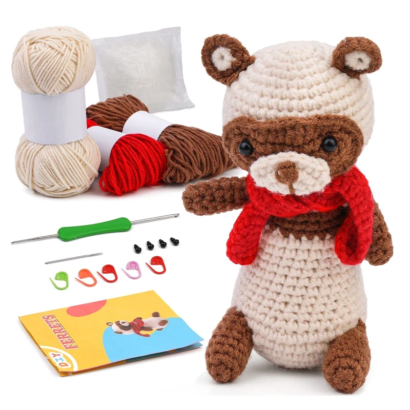 

Crochet Animal Kit Crochet Startr Kit With Instruction Tutorials Video Tutorials Peasy Yarn Hook Needle Accessories