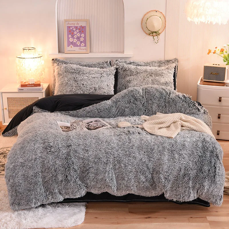 3Pcs Super Shaggy Coral Fleece Warm Cozy Princess Bedding Set Mink Velvet Duvet Cover Set Bed Comforter Cover Blanket Pillowcase 16 S460f8183fac6411fbdc28f1de81c5fe5Q