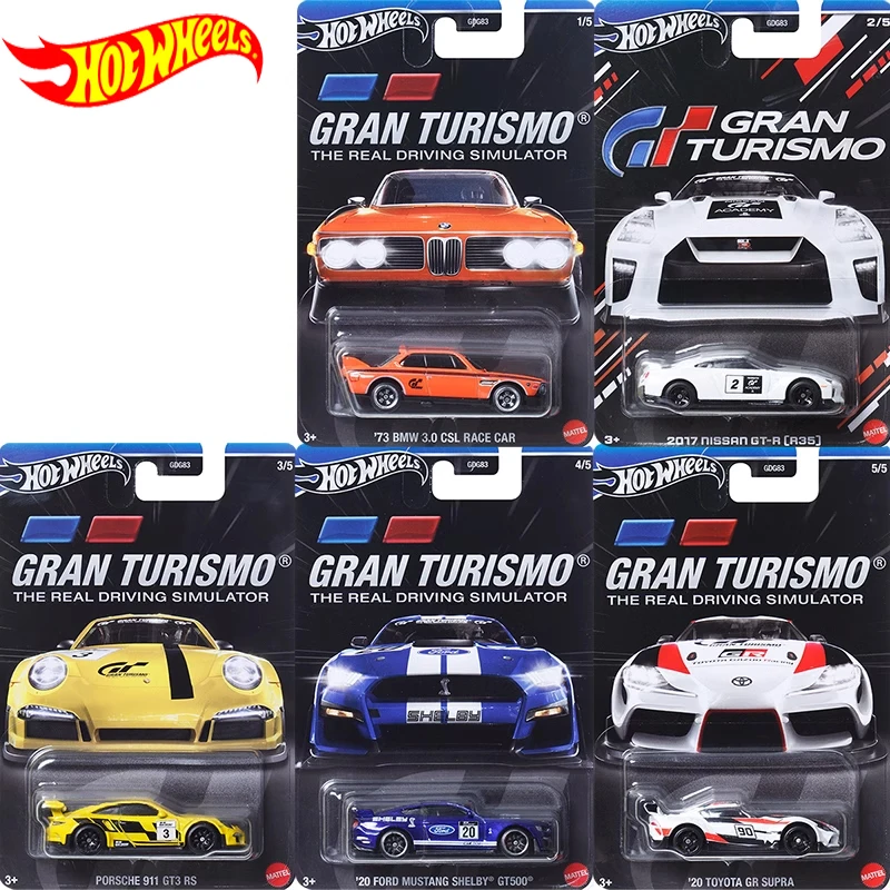 

Original Hot Wheels Car Gran Turismo Toys for Boys 1/64 Diecast 73 BMW Toyota GR Supra Nissan GT-R Porsche 911 GT3 Ford Mustang