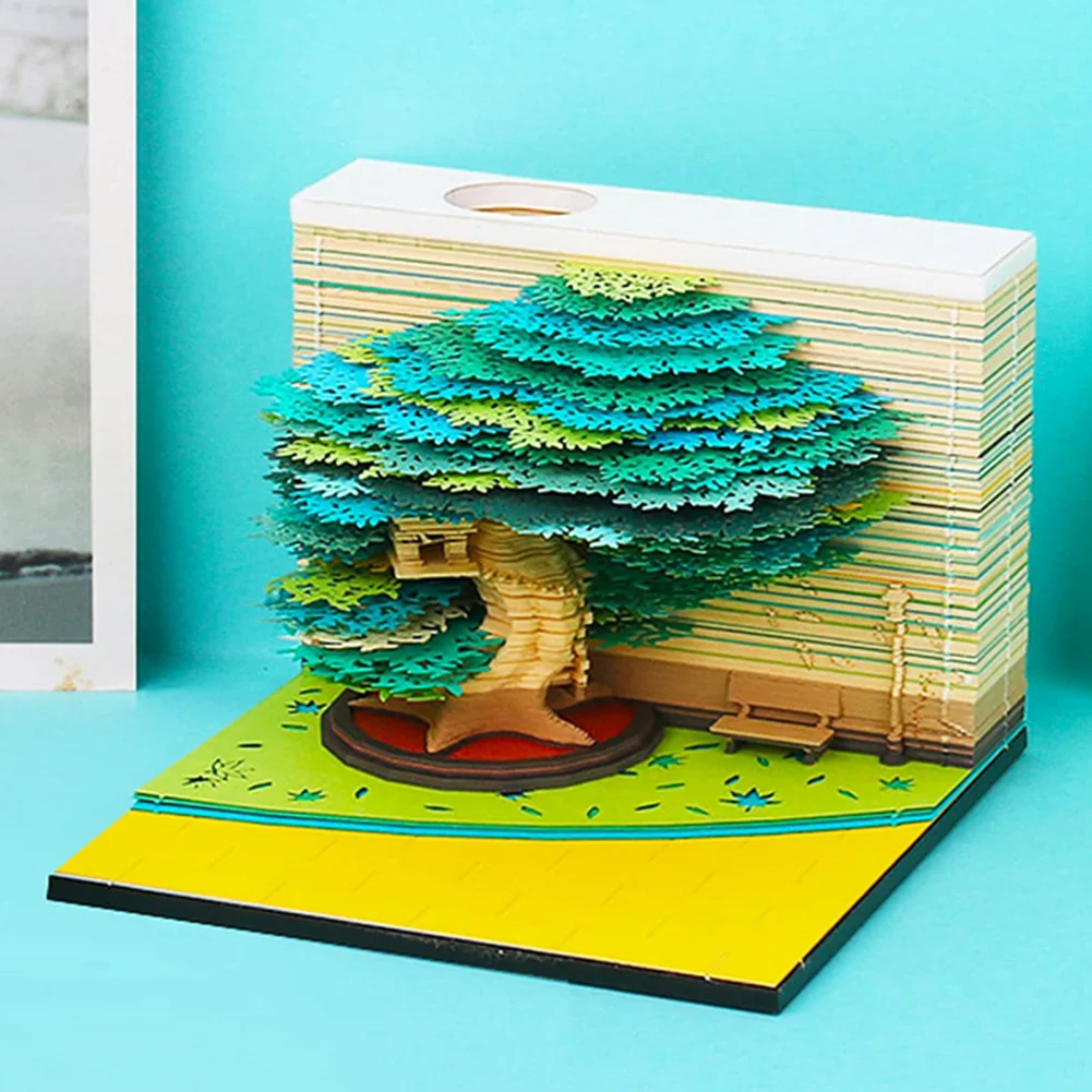 

Omoshiroi Block 3D Memo Pad DIY Sticky Notes Paper Art Sculptures Notepad Cubes Convenience Stickers Kawaii Post Notes Kids Gift