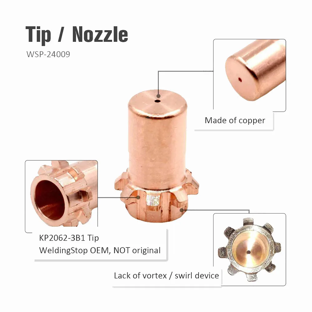 11pcs Electrode Tip For Electric ProCut25/55/80 Torch KP2062-3B1 KP2065-1 Plasma Cutting Electrode Resistance Shield
11pcs Electrode Tip For Electric ProCut25/55/80 Torch KP2062-3B1 KP2065-1 Plasma Cutting Electrode Resistance Shield