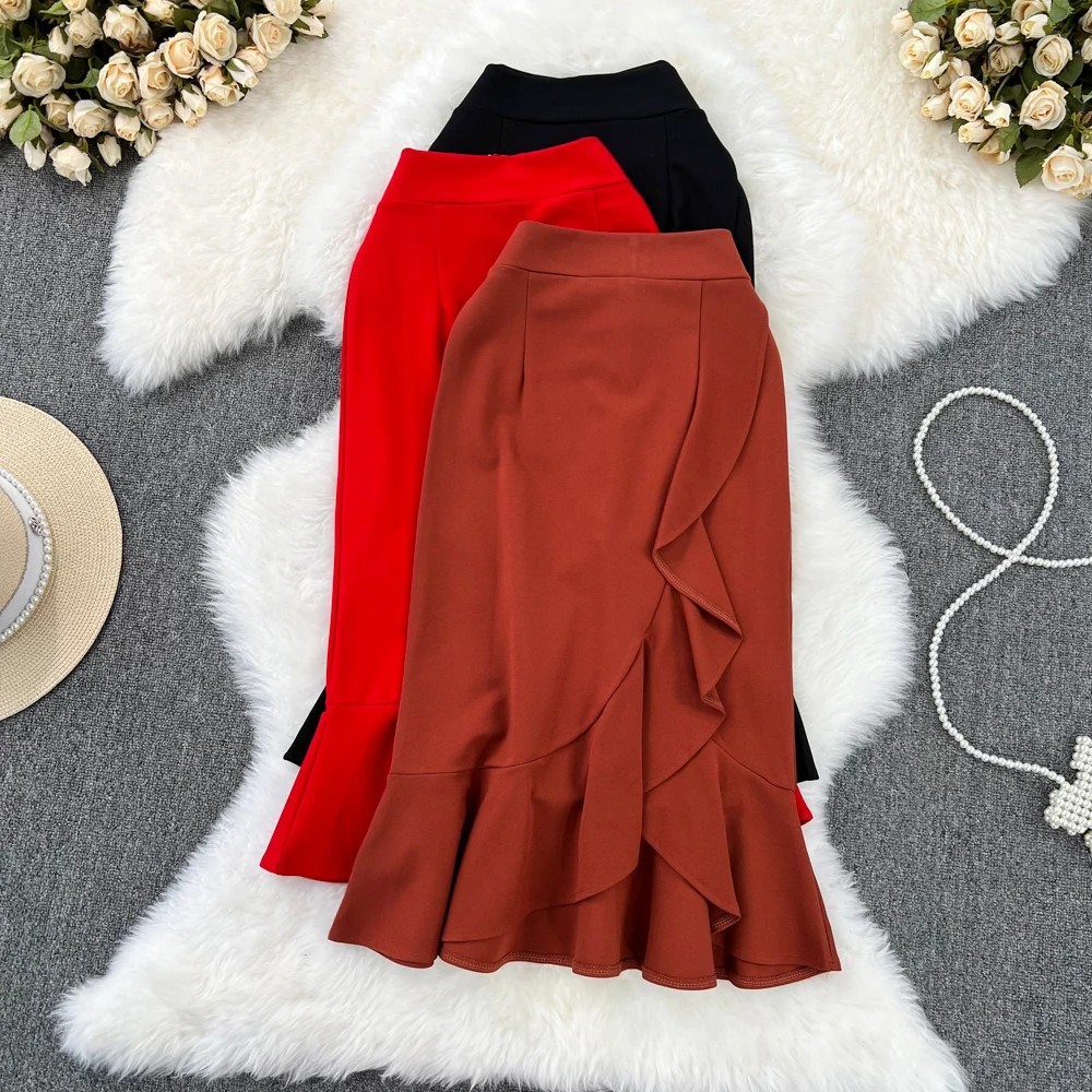 Autumn Korean Version of the Retro OL Professional Temperament High Waist Thin Irregular Split Ruffle Skirt
Autumn Korean Version of the Retro OL Professional Temperament High Waist Thin Irregular Split Ruffle Skirt