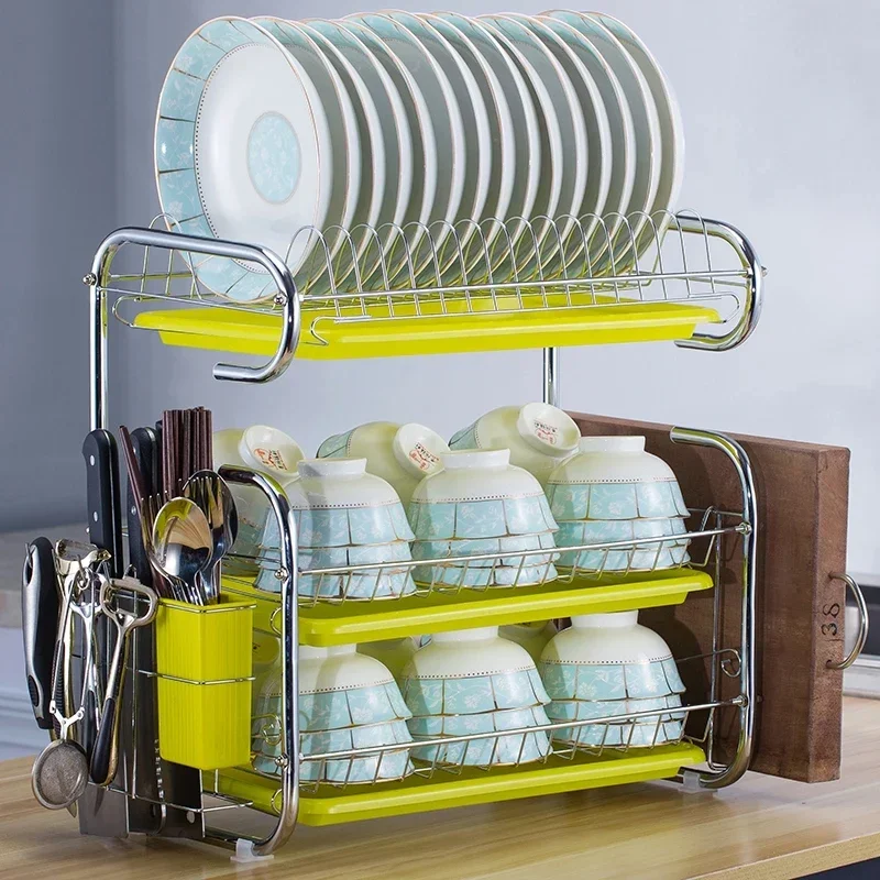 

Storage Drying Tiers Board Sink Stand Kitchen Holder Shelf 3 Rack Dish Organizer Drain Cutting Drainer Drainboard Plate