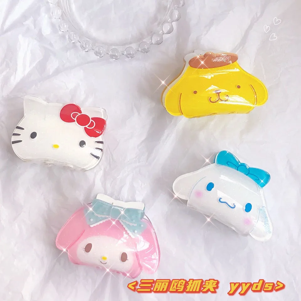 

Kawaii Sanrio Hello Kitty Hairpin Headrope Scrunchies Girl Ornaments Anime Hair Circle Cartoon Headdress Hair Accessories Gift