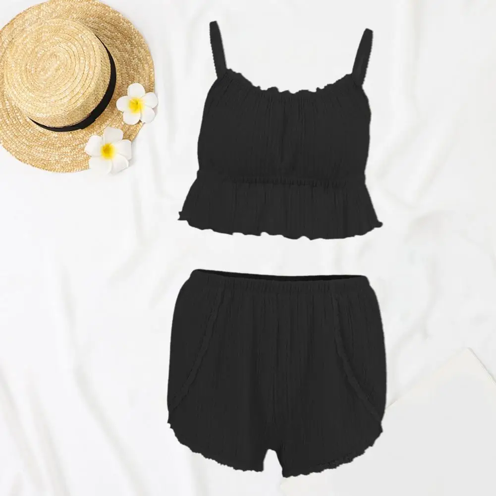 Women Pajama Set Cami Shorts Set Elegant Lace Trimmed Summer Pajama Set with Backless Camisole Elastic Waist Shorts for Daily
Women Pajama Set Cami Shorts Set Elegant Lace Trimmed Summer Pajama Set with Backless Camisole Elastic Waist Shorts for Daily