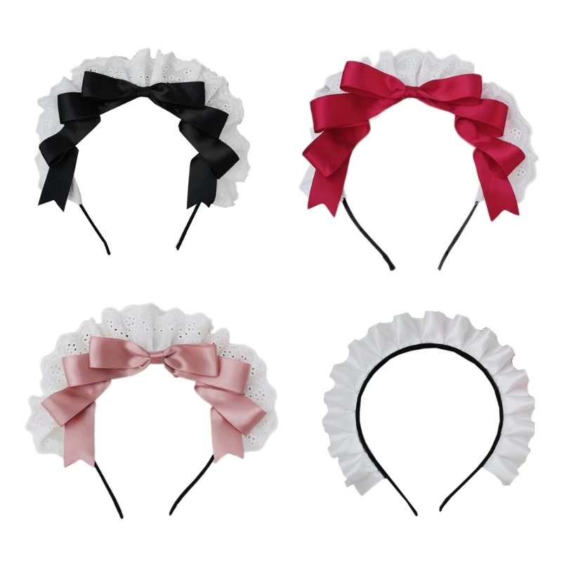 

Bows Headband Lolit Headband Bows Lolit Headpiece Bows Hairband Bowtie Headband Maid Headdress Bowknot Headband