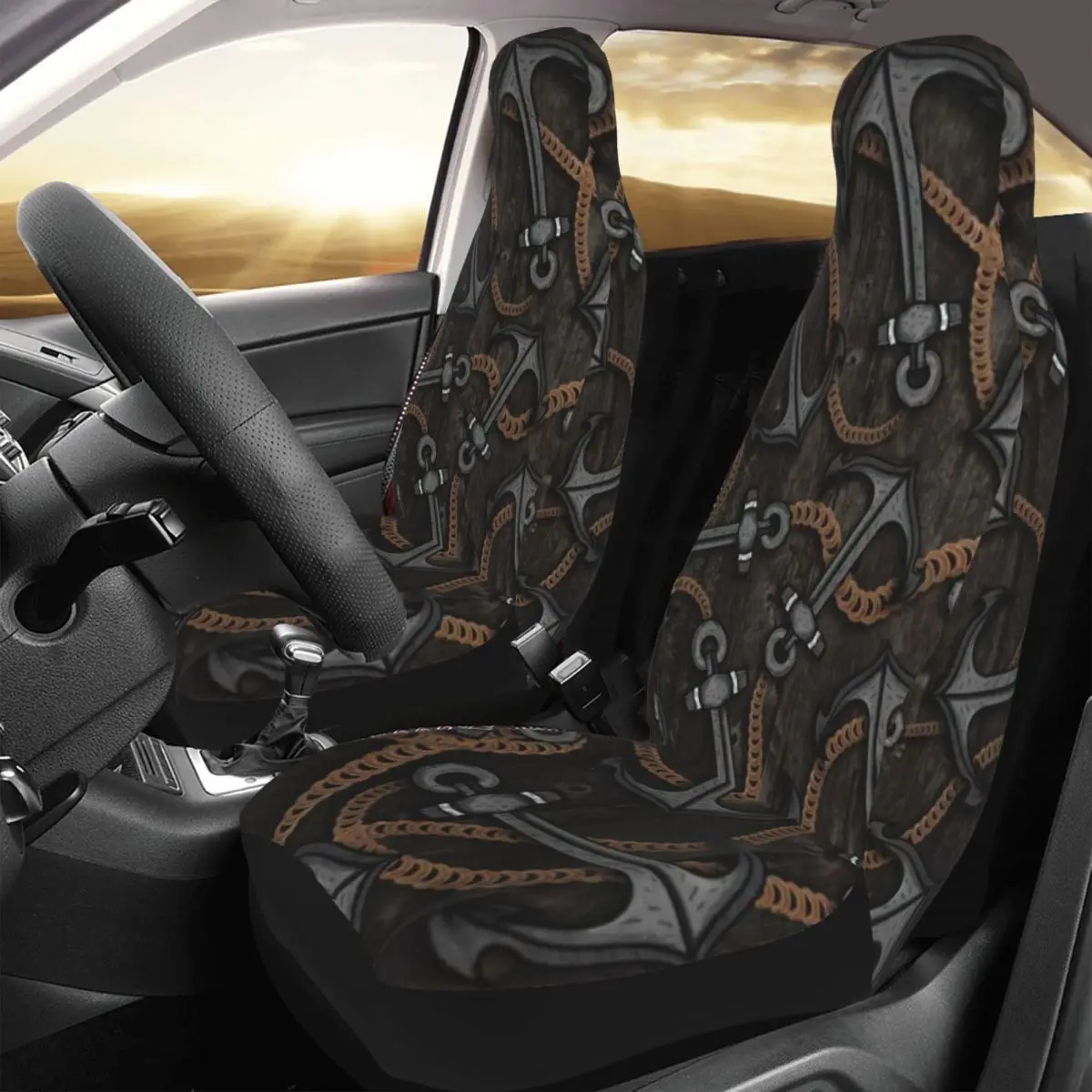 

Anchors Car Seat Cover Custom Printing Universal Front Protector Accessories Cushion Set