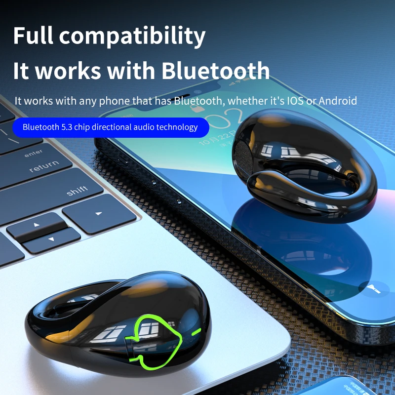 Ear Clip Bluetooth 5.3 Earphones Bone Conduction Ergonomic Lightweight Mini Headphones with Mic Waterproof Sports Hifi Earbuds
Ear Clip Bluetooth 5.3 Earphones Bone Conduction Ergonomic Lightweight Mini Headphones with Mic Waterproof Sports Hifi Earbuds