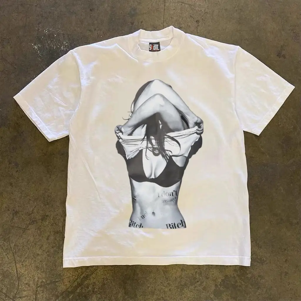 Heavy and opaque American-style undressed beauty print male and female couple design short-sleeved T-shirt men clothing y2k tops
Heavy and opaque American-style undressed beauty print male and female couple design short-sleeved T-shirt men clothing y2k tops