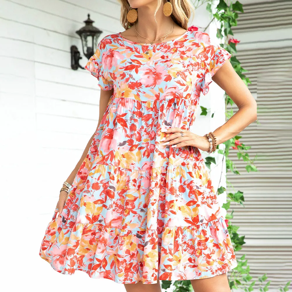 Fashion Daily Holiday Women Dress Sundress Swing Kaftan Beach Dress Knee Length Ladies Midi Dress Short Sleeve
Fashion Daily Holiday Women Dress Sundress Swing Kaftan Beach Dress Knee Length Ladies Midi Dress Short Sleeve