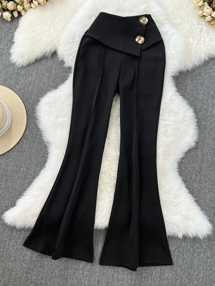 Women Autumn Pants 2023 Korean Style High Waist Versatile Personality Big Bell-bottoms Drape Casual Pants Trousers D4508
Women Autumn Pants 2023 Korean Style High Waist Versatile Personality Big Bell-bottoms Drape Casual Pants Trousers D4508