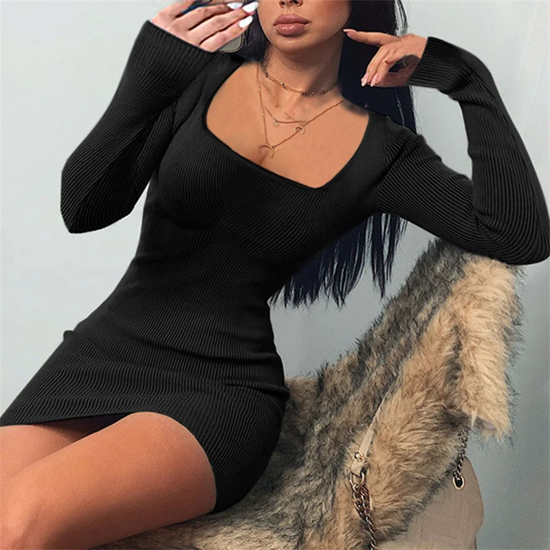 Female Wrap Hip Square Neck Splicing Long Sleeve Commuter Solid Color Knitted Women's Clothing New Slim Fit Sexy Fashion Dresses
Female Wrap Hip Square Neck Splicing Long Sleeve Commuter Solid Color Knitted Women's Clothing New Slim Fit Sexy Fashion Dresses