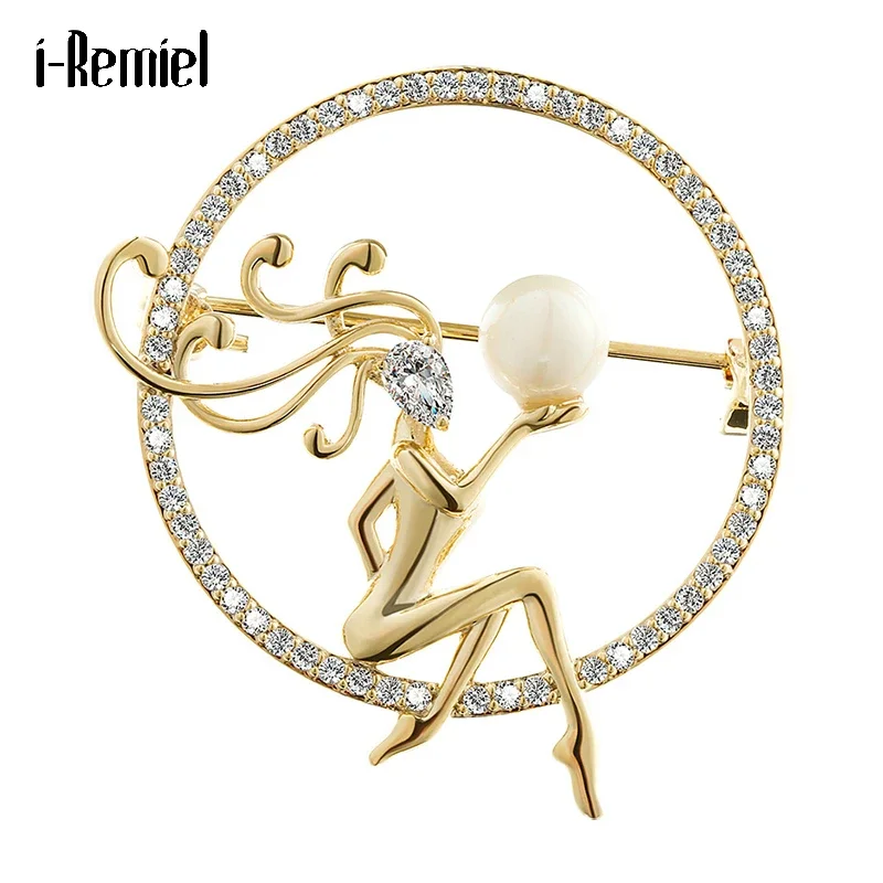 Fashion Fairy Pearl Brooch Pin Jewelry Luxury Metal Crystal Rhinestone Buckle Women Accessories Friend Gifts
Fashion Fairy Pearl Brooch Pin Jewelry Luxury Metal Crystal Rhinestone Buckle Women Accessories Friend Gifts