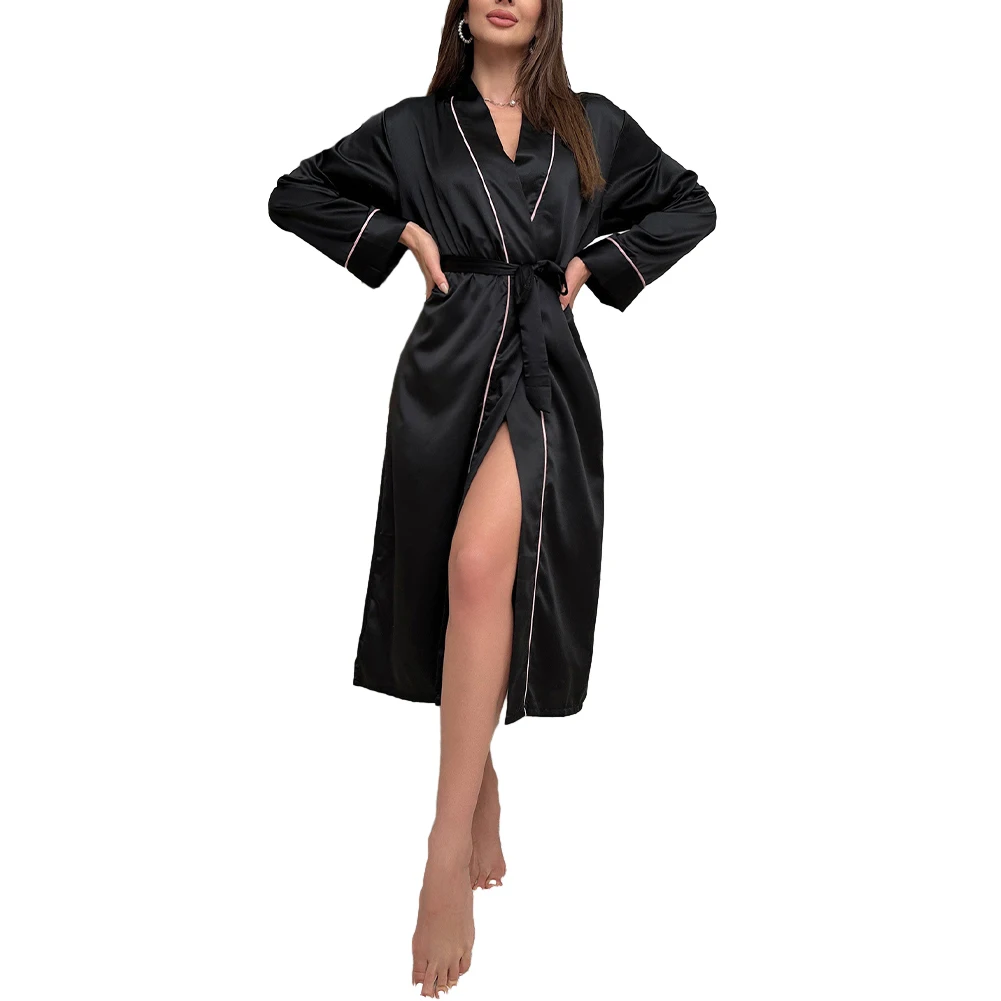 Women Satin Bathrobe Kimono Lingerie Bride Dressing Gown Sleepwear Dress Nightgrown Nightdress Homewear Long Night Robe
Women Satin Bathrobe Kimono Lingerie Bride Dressing Gown Sleepwear Dress Nightgrown Nightdress Homewear Long Night Robe