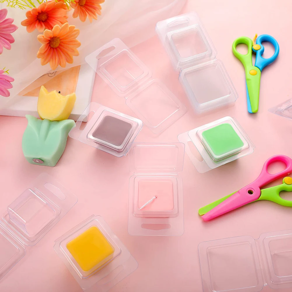 100pcs Square & Round Transparent Clamshells Plastic Wax Melt Mould For Wickless Candles Making Multi-Purpose Craft Supplies
100pcs Square & Round Transparent Clamshells Plastic Wax Melt Mould For Wickless Candles Making Multi-Purpose Craft Supplies