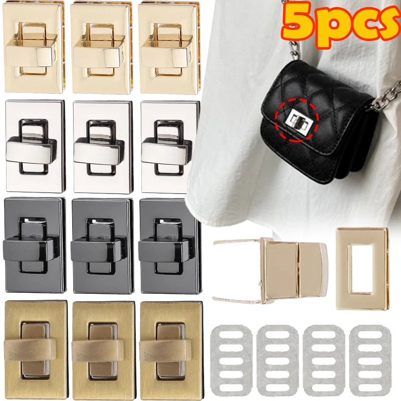 

5pcs Metal Locks Bag Clasp Catch Buckles for Handbags Shoulder Bags Purse Totes Closures Snap Clasps DIY Craft Bag Accessories