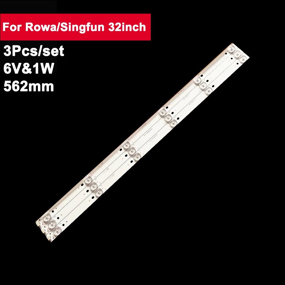 3 шт., 562 мм, 6 в, зеркальная ТВ-полоса для Rowa/Singfun 32 дюйма, 4C-LB320T-HQ 232B500 32CE650 LED32C371 LVW320CSDX
3 шт., 562 мм, 6 в, зеркальная ТВ-полоса для Rowa/Singfun 32 дюйма, 4C-LB320T-HQ 232B500 32CE650 LED32C371 LVW320CSDX