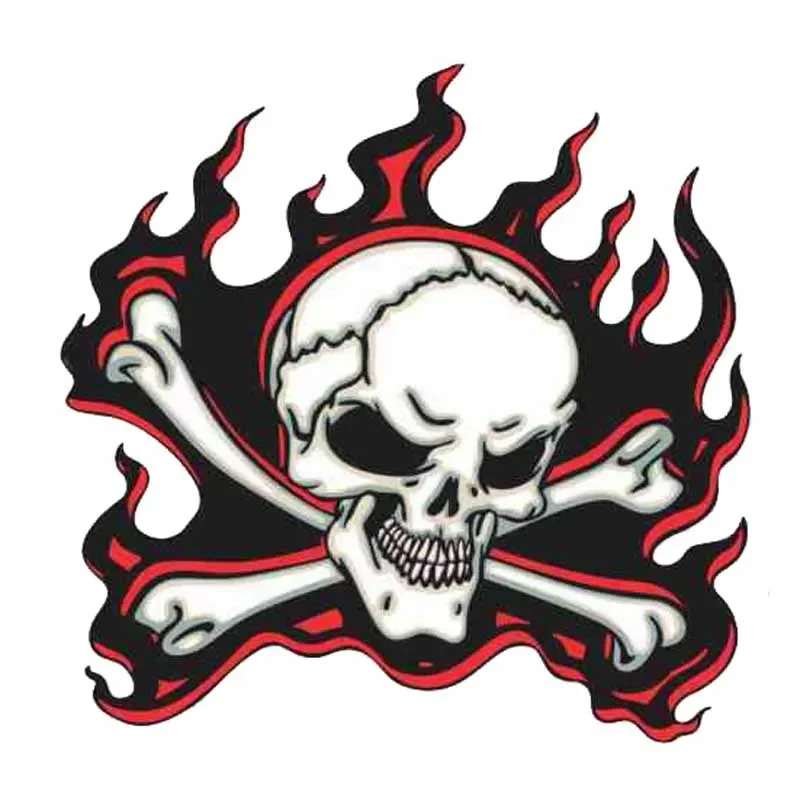 

Car Sticker Personalized Creative Sticker Red Flame Skull Car Window Sticker Decoration Waterproof and Sunscreen PVC 13*13cm